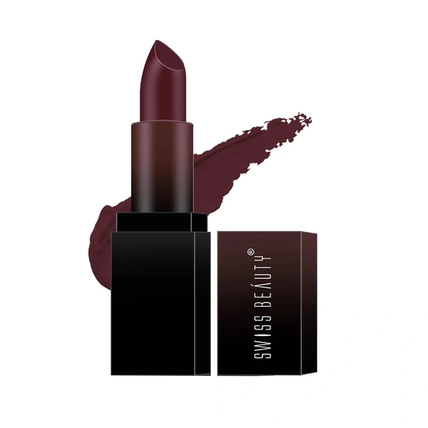 Swiss Beauty HD Matte Lipstick 3.5g | Wine Blush 10| Suitable For All Skin Tones
