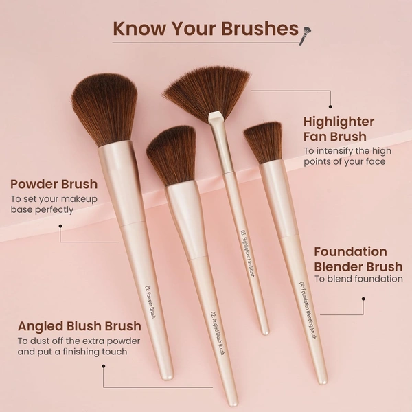 Swiss Beauty Heartistry Makeup Brush Set | 12 Pieces for Face, Eyes & Lips | Soft Synthetic Bristles | Multi-Functional, Flawless Blending | PETA Certified