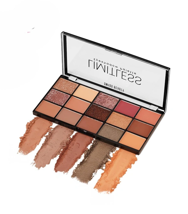Swiss Beauty Limitless Eyeshadow Palette 30g Shade 01 Stargaze | 15 Mattes, Shimmers & Metallic Shades | Highly Pigmented | Smooth Blendable Formula | Long-Lasting Eye Makeup Palette