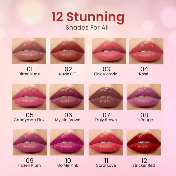 Swiss Beauty My Shine Creamy Lipstick Rose Shade 04 | Enriched with Vitamin E| Intense Shine & Long-Lasting | Hydrating, Smooth & Glossy Finish