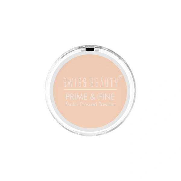 Swiss Beauty Compact Powder Prime & Fine Pressed 8g
( 03 Nude Beige ) Oil-free look | With SPF 15 | Medium coverage | Matte finish | Water-resistant - 1