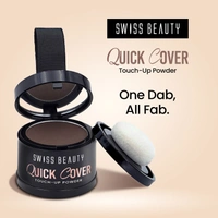 Swiss Beauty Quick Cover Touch-Up Powder Shade Smoky Black | Covers Grey Roots & Bald Spots Instantly | Highly Pigmented | Matte Finish | Long-Lasting | For Men & Women