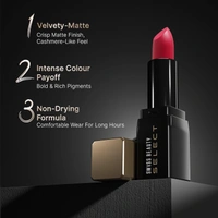 Swiss Beauty Select Dare To Matte Creamy Lipstick 3.8g, Shade Antique Nude | Velvety Matte Finish | Vitamin E Enriched | Long Lasting | Smooth & Creamy Formula