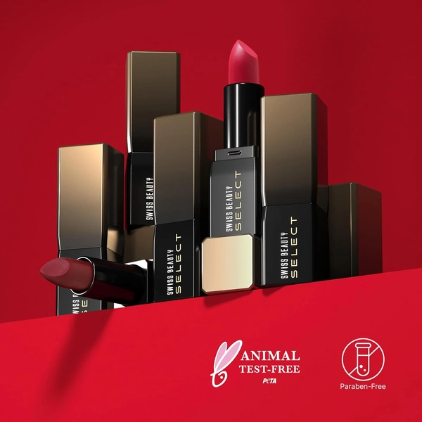 Swiss Beauty Select Dare To Matte Creamy Lipstick 3.8g, Shade Antique Nude | Velvety Matte Finish | Vitamin E Enriched | Long Lasting | Smooth & Creamy Formula