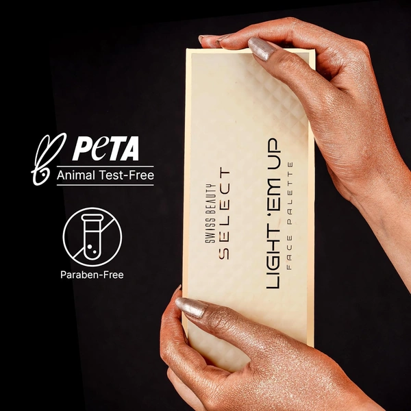 Swiss Beauty Select Eyeshadow Light Em Up Face & Eye Palette 20g | Firefly Shade | Multi-Purpose Eyeshadow, Blush & Contour Palette | Matte, Shimmer & Metallic Finishes