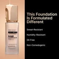 Swiss Beauty Select Game Changer Foundation Lightweight With Serum 35g | Shade Almond Glow | Natural Dewy Finish, Buildable Coverage, Skin-Like & Breathable Formula