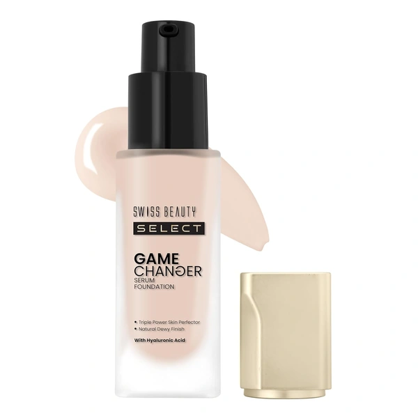 Swiss Beauty Select Game Changer Foundation Lightweight With Serum 35g | Shade Creamy Vanilla | Lightweight Serum Foundation with Natural Dewy Finish & Buildable Coverage