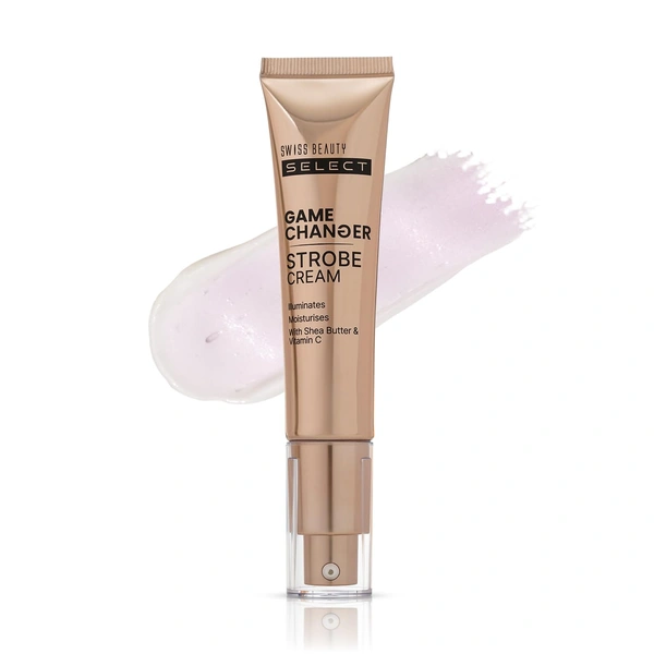 Swiss Beauty Select Game Changer Strobe Cream 35g, Shade 01 Pink Sheen with Shea Butter & Vitamin C | Illuminating Glow Cream for Face & Body