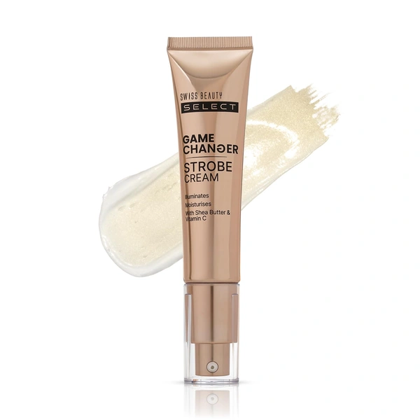Swiss Beauty Select Game Changer Strobe Cream 35g, Shade 02 Gold Sheen with Shea Butter & Vitamin C | Illuminating Glow Cream for Face & Body