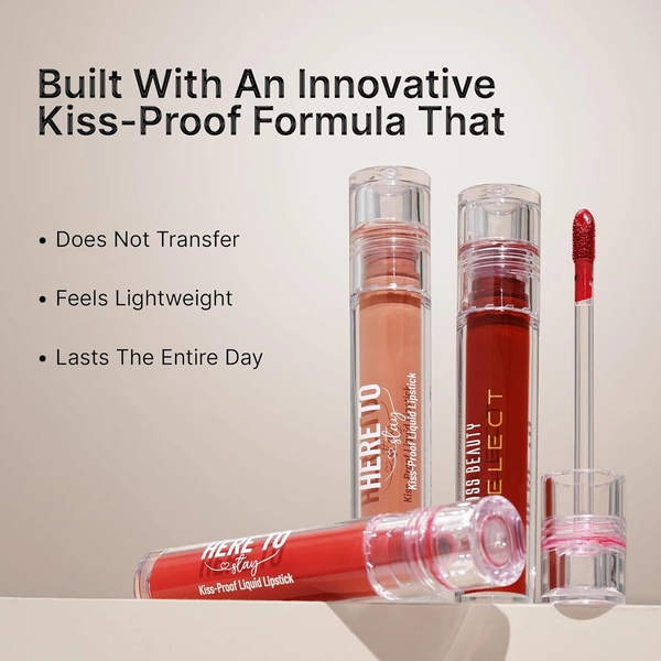 Swiss Beauty Select Here To Stay Liquid Matte Lipstick 3ml with Shade 14 Peach Wood | Kiss-Proof Formula | Non-Transfer & Smudgeproof | 12-18 Hrs Stay