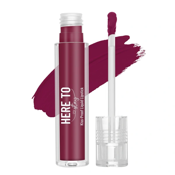 Swiss Beauty Select Here To Stay Liquid Matte Lipstick 3ml with Shade 12 Fine Wine| Kiss-Proof Formula | Non-Transfer & Smudgeproof | 12-18 Hrs Stay