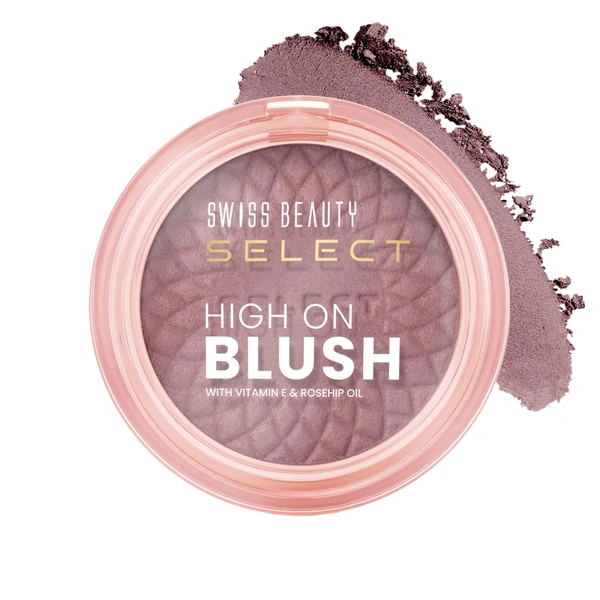 Swiss Beauty Select High on Blush 8g Burnt Rose | Natural Matte Finish | Long-Lasting & Non-Transferrable | Enriched with Vitamin E & Rose Oil