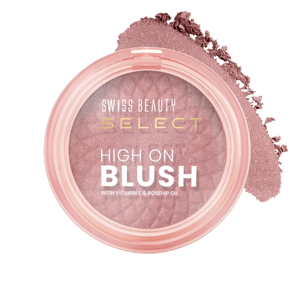 Swiss Beauty Select High on Blush 8g Sweet Pink | Natural Matte Finish | Long-Lasting & Non-Transferrable | Enriched with Vitamin E & Rose Oil
