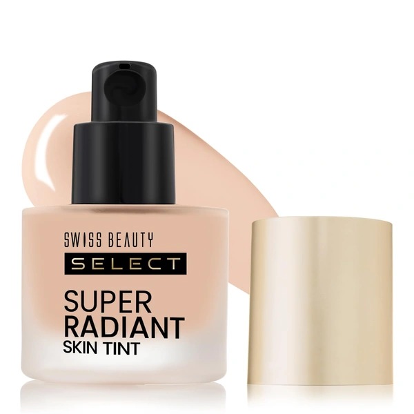 Swiss Beauty Select Super Radiant Hydrating Liquid Skin Tint 30g, Shade 02 Nude Glow With Hyaluronic Acid | Lightweight Makeup for Natural Dewy Glow Finish