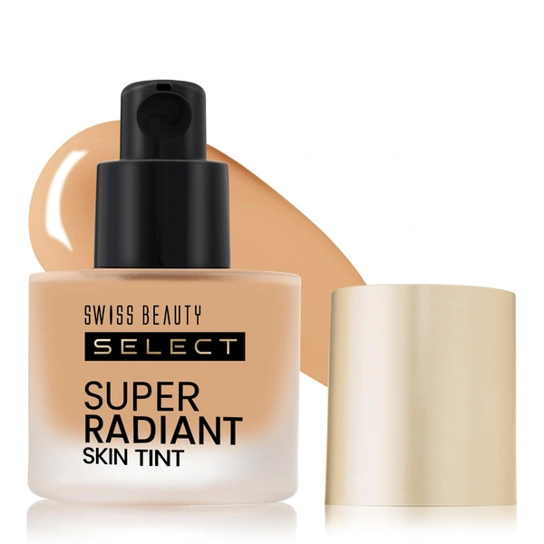 Swiss Beauty Select Super Radiant Hydrating Liquid Skin Tint 30g, Shade 04 Almond Glow, With Hyaluronic Acid | Lightweight Makeup for Natural Dewy Radiant Glow