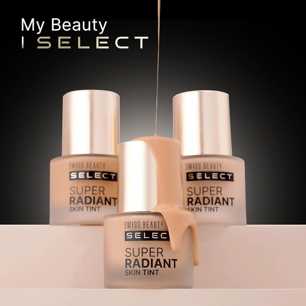 Swiss Beauty Select Super Radiant Hydrating Liquid Skin Tint 30g, Shade 04 Almond Glow, With Hyaluronic Acid | Lightweight Makeup for Natural Dewy Radiant Glow
