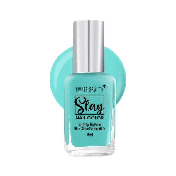 Swiss Beauty Slay Nail Colour 13ml | Blue Sky 11 | Ultra Shine Formulation