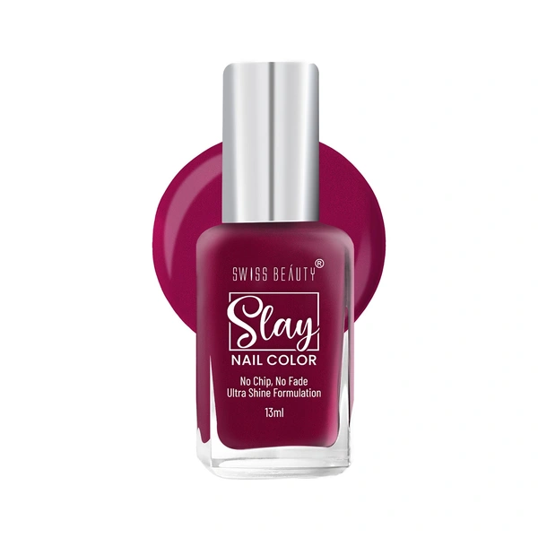 Swiss Beauty Slay Nail Colour 13ml | Crystal Pink 18 | Ultra Shine Formulation