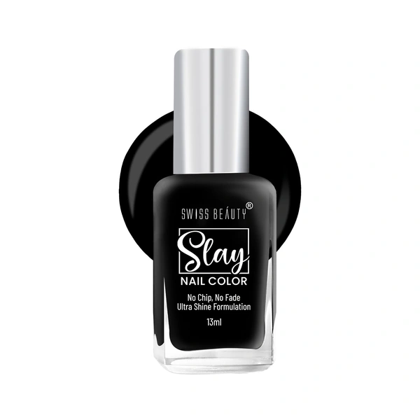 Swiss Beauty Slay Nail Colour 13ml | Mid Night 22 | Ultra Shine Formulation