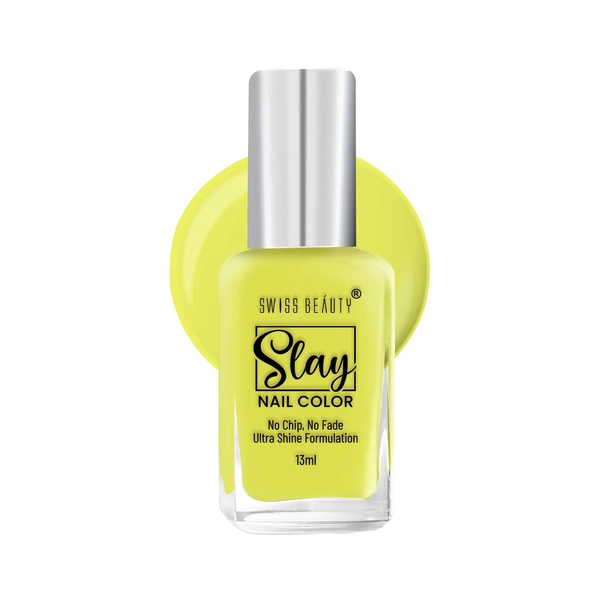 Swiss Beauty Slay Nail Colour 13ml | Pastel Lime 28 | Ultra Shine Formulation