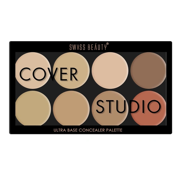 Swiss Beauty Ultra Base Concealer Palette Shade 02| Multi-Use Full Coverage Concealer, Contour & Corrector | Lightweight, Blendable Formula for Flawless, Even-Toned Makeup