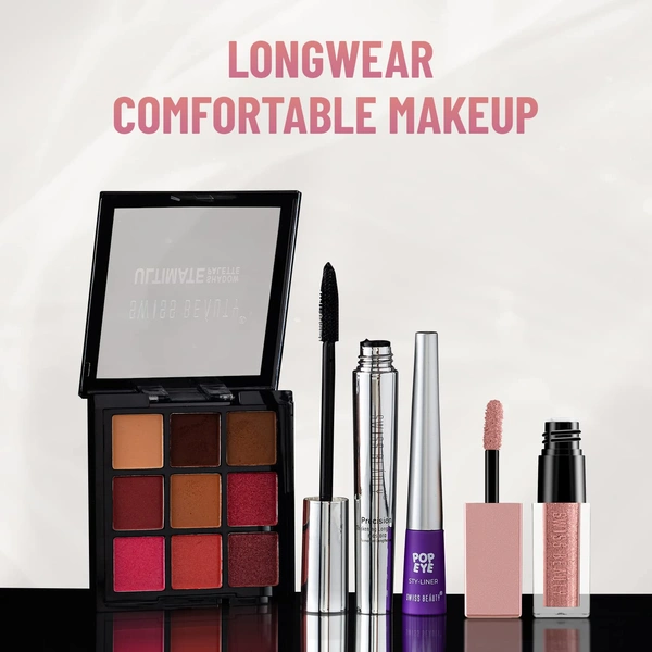 Swiss Beauty Waterproof Volume Mascara | Long-Lasting, Smudge-Proof Definition | Bold Lashes with All-Day Wear | Flake-Free Lashes | Smudge Proof | 8.5ml