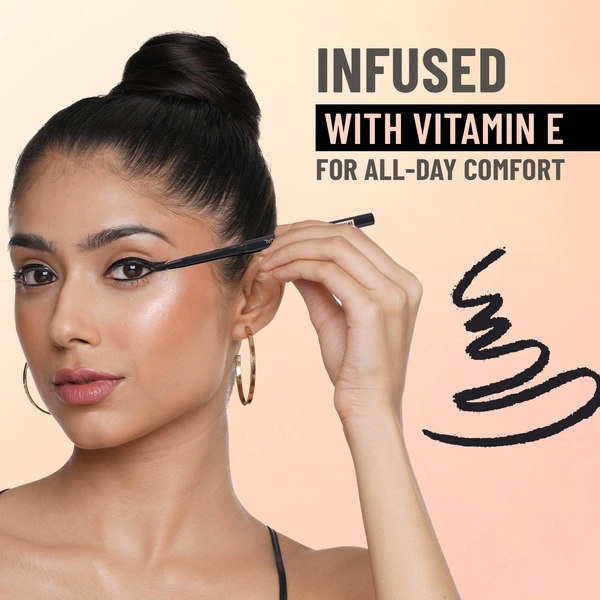 Swiss Beauty You & Eye Power Black Kajal | Smudge-Proof Eyes | Enriched with Vitamin E | Long-Lasting Definition | Waterproof | 24 Hour Stay | 0.30gm