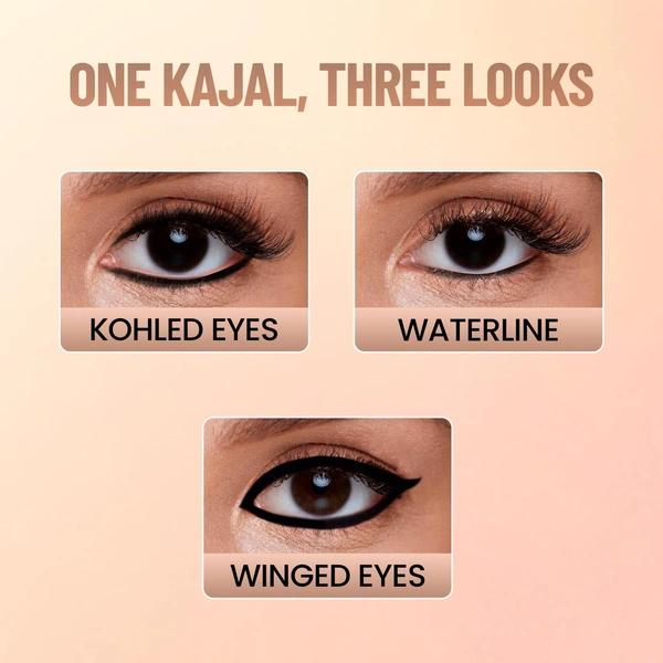 Swiss Beauty You & Eye Power Black Kajal | Smudge-Proof Eyes | Enriched with Vitamin E | Long-Lasting Definition | Waterproof | 24 Hour Stay | 0.30gm