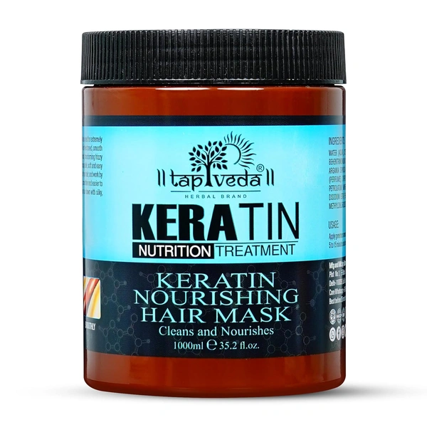 Tapveda Keratin Treatment Fresh Hair Spa Mask 1000ml | Deep Nourishment for Dry, Frizzy & Color-Damaged Hair | Repair, Strength & Growth Care