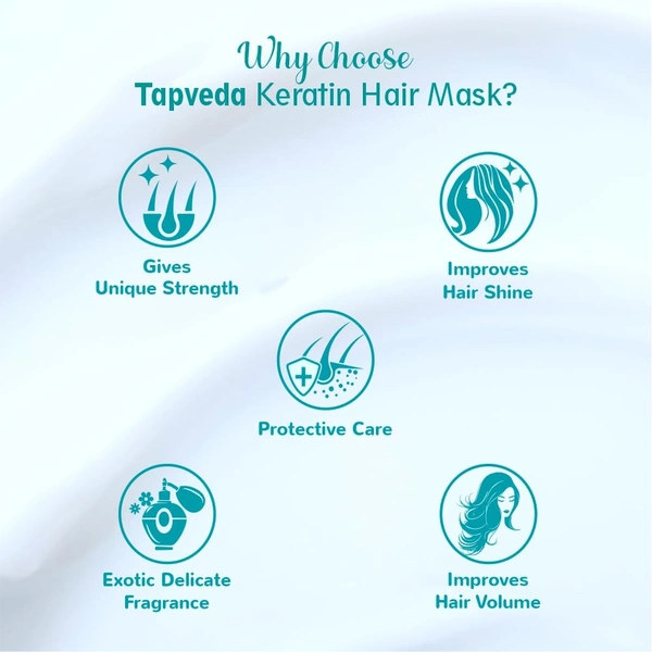Tapveda Keratin Treatment Fresh Hair Spa Mask 1000ml | Deep Nourishment for Dry, Frizzy & Color-Damaged Hair | Repair, Strength & Growth Care