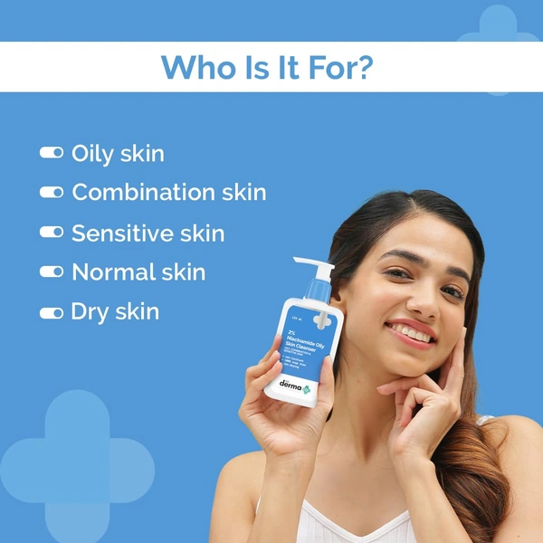 Derma Co The Derma Co 2% Niacinamide Oily Skin Cleanser 125ml | for Sensitive, Oily & Combination Skin | Non-Irritant | 100% Soap-Free | Non-Drying | Acne-Prone Skin | Oil Control | Pore Minimizing & Hydration