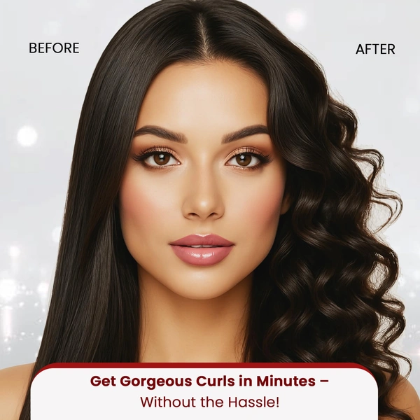 Make me Bold Urban Yog MakeMeeBold Automatic Hair Curler with Two-Way Rotation | 4 Heat Settings, Anti-Scald Design | Ceramic Barrel, Fast 10-15 Min Styling | Tangle-Free Curling Iron for Women