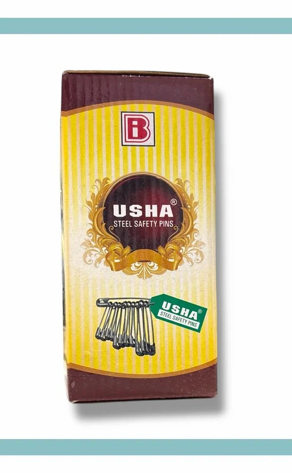 USHA Usha Steel Safety Pin | Strong Stainless Steel Rust-Resistant Pins for Saree, Sewing, Crafts & Daily Clothing Use | Durable Smooth Finish