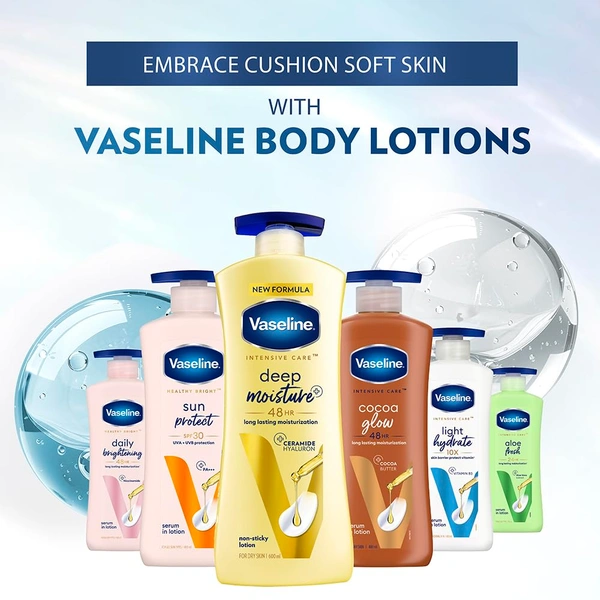 Vaseline Deep Moisture Body Lotion 400ml for Dry Skin | Cushion Soft Smooth Skin | With Ceramides & Hyaluron Moisture Fillers | 48H Hydration Care