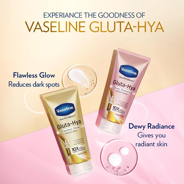 Vaseline Gluta-Hya Flawless Glow Lotion 200ml | Face & Body Moisturizer | Enriched with Glutathione & Pro-Retinol for Brighter, Even-Toned Skin