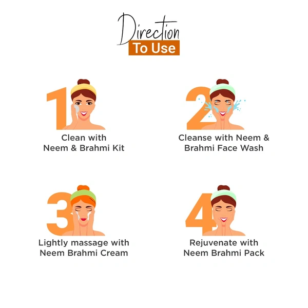 Vedic Line Neem & Brahmi Facial Kit | For Reduce Dark Spots & Pimples | Purifying & Acne Control Facial for Oily Skin | Gives Healthy And Glowing Skin , 620ml