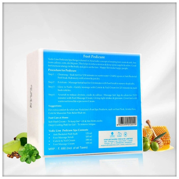 Vedic Line Vedicline Pedicure Spa Kit | for Complete Foot Care | Repair Dry & Cracked Heel | for Soft, Smooth Feet | Ideal for Regular Use , 425ml