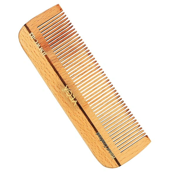 Vega HMWC 03 Wooden Dressing Handmade Hair Comb | India's No.1 Hair Comb Brand | Anti-Static | Reduces Breakage | Scalp Massage | Eco-Friendly | Unisex & Durable