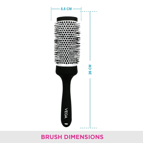Vega VEGA Hot Curl Brush H2-PRM | Professional Curling Brush with Heat-Resistant Bristles | Adds Volume, Enhances Shine & Creates Stunning Curls with Ease