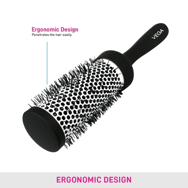Vega VEGA Hot Curl Brush H2-PRM | Professional Curling Brush with Heat-Resistant Bristles | Adds Volume, Enhances Shine & Creates Stunning Curls with Ease