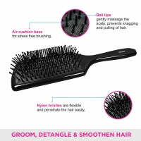 Vega VEGA Premium Paddle Hair Brush 8586 | Wide, Cushioned Base with Anti-Static Bristles | Ideal for Tangle-Free Hair, Smooth Styling & Scalp Comfort