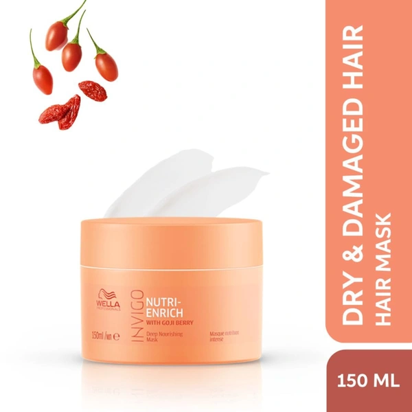 Wella Professionals Invigo Nutri-Enrich Hair Mask (150ml) | Nourishing & Hydrating Treatment for Dry * Damaged Hair | Enriched with Goji Berry Nutrients.