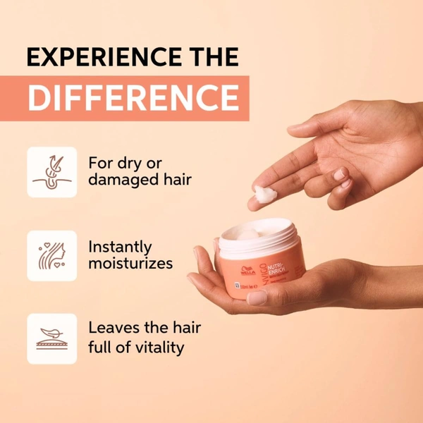 Wella Professionals Invigo Nutri-Enrich Hair Mask (150ml) | Nourishing & Hydrating Treatment for Dry * Damaged Hair | Enriched with Goji Berry Nutrients.