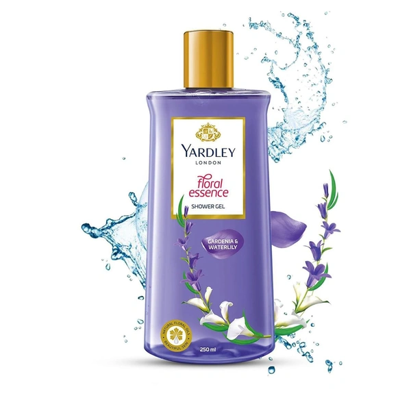 Yardley London Shower Gel 250ml | Floral Essence with Gardenia & Waterlily | Enriched with Natural Floral Oils | Paraben & Silicone Free