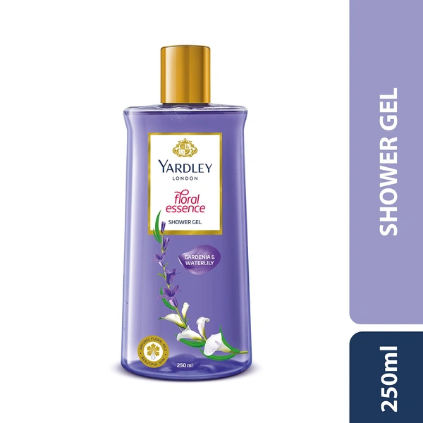 Yardley London Shower Gel 250ml | Floral Essence with Gardenia & Waterlily | Enriched with Natural Floral Oils | Paraben & Silicone Free