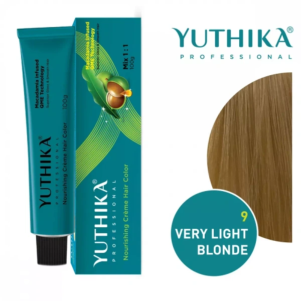 Yuthika Professional Creme Hair Colour 100gm Shade Very Light Blonde 9.0 | 100% Grey Coverage | Long-Lasting Rich Color | Smooth & Shiny Finish | Salon Quality Hair Dye
