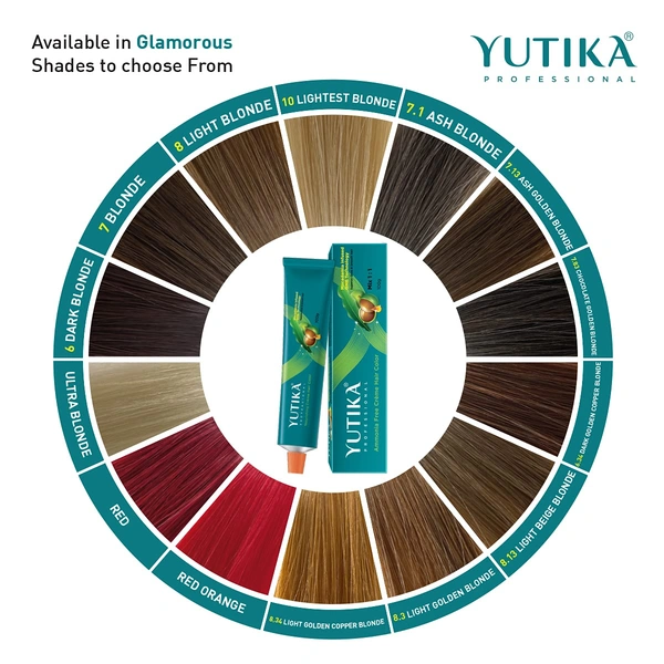Yuthika Yutika Professional Creme Hair Color Tube 100gm Shade 10 Lightest Blonde Permanent Hair Dye for Grey Coverage Long Lasting Color Rich Shine Smooth Salon Finish