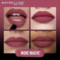 Maybelline New York Lipstick, Matte Finish, Bold Colour, Enriched With Jojoba Oil, Color Sensational Ultimattes, 599 More Mauve, 1.7 g