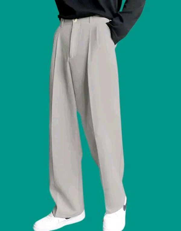 FYP FTX Men Solid Grey Trousers Korean - Gray, 30