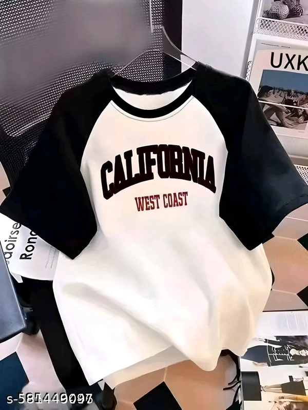 Black And White Stylish Women T Shirt - S